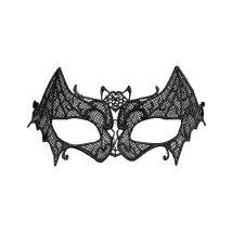 Vleermuis halfmasker voor vrouwen - Thema: Magie en Horror - Zwart - Maat One Size