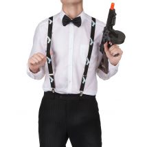 Bretels met pistool print - Thema: Gevangenen en gangsters - Gekleurd - Maat Uniek Formaat