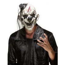 Griezelig rocker clown masker - Thema: Rock - Rood - Maat Uniek Formaat
