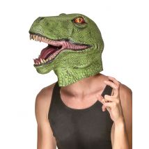 Dinosaurus latex masker voor volwassenen - Thema: Dieren - Groen - Maat Uniek Formaat