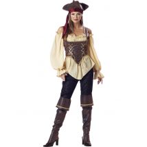 Piraten kostuum voor dames - Premium - Thema: Verkleedideeën - Gekleurd - Maat S