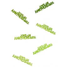 Joyeux anniversaire confetti groen - Thema: Kleuren - Groen - Maat Uniek Formaat