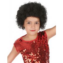 Zwarte afro pruik voor kinderen - Thema: Carnaval accessoire - Zwart - Maat One Size
