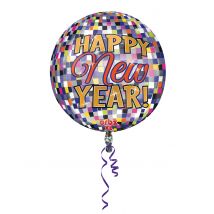 Happy New Year ballon - Thema: Destockage IT - Gekleurd - Maat One Size