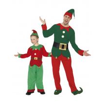 Kerst elfen kostuum voor vader en zoon - Thema: Elfe féerique - Groen - Maat Uniek Formaat