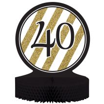 40 jaar tafeldecoratie - Thema: Happy Birthday Noir et Or - Maat Uniek Formaat