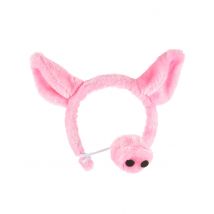 Haarband en varkensneus voor volwassenen - Thema: Dieren - Roze - Maat One Size