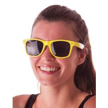 Gele zonnebril volwassenen - Thema: Kleuren - Geel - Maat One Size