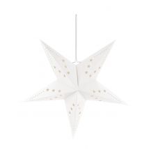 Witte sterrenversiering 60 cm - Thema: Kleuren - Grijs, Wit - Maat One Size
