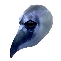 Low Poly ravenmasker - Thema: Exclusivité Ghoulish - Zwart - Maat Uniek Formaat