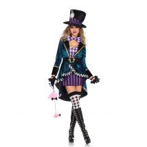 Hoedenmaker kostuum voor vrouwen - Paars - Maat M