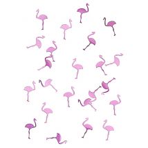 Roze flamingo confetti - Thema: Dieren - Paars - Maat Uniek Formaat