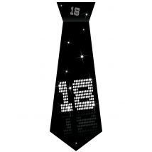 18 jaar kartonnen stropdas met elastiek - Zwart - Maat Uniek Formaat