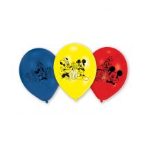 6 latex Mickey Mouse ballonnen - Thema: Alle licenties - Gekleurd - Maat One Size