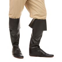 Zwarte nepleren overlaarzen voor volwassenen - Thema: Carnaval accessoire - Zwart - Maat Uniek Formaat