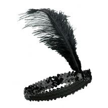 Zwarte charleston hoofdband voor vrouwen - Thema: Carnaval accessoire - Zwart - Maat Uniek Formaat