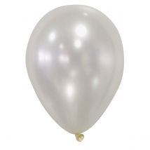 50 metallic ivoor witte ballonnen - Thema: Kleuren - Grijs, Wit - Maat Uniek Formaat