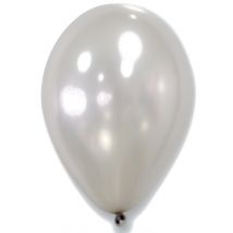 50 zilverkleurige metallic ballonnen - Thema: Kleuren - Zilver / Grijs - Maat Uniek Formaat