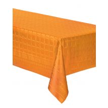 Damast papieren tafelkleed op rol, oranje, 6 m, dik - Thema: Kleuren - Oranje - Maat Uniek Formaat
