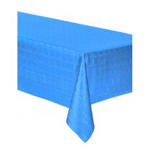 Blauw damast papieren tafelkleed op rol 1,2 x 6 m - Thema: Kleuren - Blauw - Maat Uniek Formaat