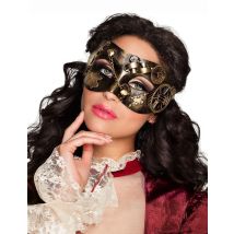 Steampunk oogmasker voor dames - Thema: Steampunk - Goud - Maat Uniek Formaat