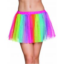Regenboog tutu voor dames - Thema: Carnaval accessoire - Gekleurd - Maat M