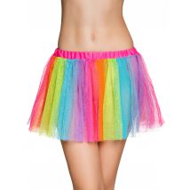 Regenboog tutu voor dames - Thema: Carnaval accessoire - Gekleurd - Maat M