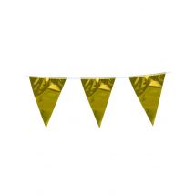 Goudkleurige vlaggenlijn 10 m - Geel - Maat Uniek Formaat