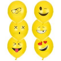 6 Imoji ballonnen 24 cm - Thema: Kleuren - Geel - Maat Uniek Formaat