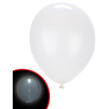 5 Witte LED ballonnen Illooms - Grijs, Wit - Maat Uniek Formaat