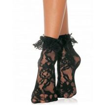 Zwarte kanten sokken voor vrouwen - Thema: Jaren 20/30 - Zwart - Maat One Size