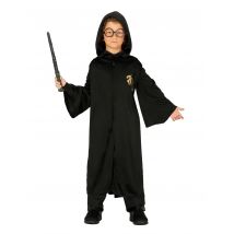 Student tovenaar kostuum voor jongens - Thema: Magie en Horror - Zwart - Maat 122/134 (7-9 jaar)
