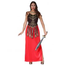 Romeins vechter kostuum voor vrouwen - Thema: Oudheid - Rood - Maat L (40)