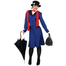 Engelse oppasser kostuum voor vrouwen - Thema: Bekende personages - Blauw - Maat Uniek Formaat