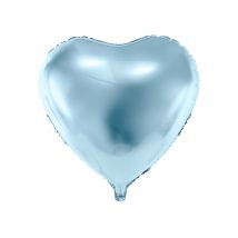 Licht blauwe hart ballon 46 cm - Thema: Suomi - Blauw - Maat Uniek Formaat