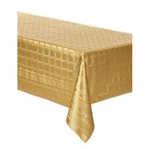 Gouden damast papieren tafelkleed op rol 6 m wegwerp - Thema: Kleuren - Goud - Maat Uniek Formaat