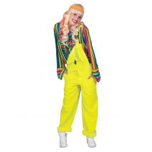 Fluo gele tuinbroek voor volwassenen - Thema: Tuinbroeken - Fluo - Maat Medium