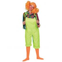 Fluo groene tuinbroek voor volwassenen - Thema: Fluo en fosfo - Fluo - Maat Large