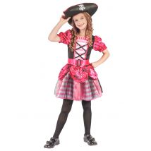 Roze piraten zeerover kostuum voor meisjes - Thema: Piraten - Roze - Maat M 122/128 (7-9 jaar)