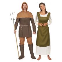 Middeleeuwse koppelkostuums voor volwassenen - Thema: Middeleeuwen - Gekleurd - Maat Uniek Formaat