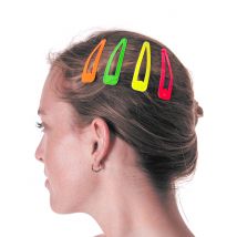 4 gekleurde haarspelden - Thema: Jaren 80 - Gekleurd - Maat One Size