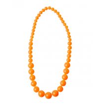 Grote oranje kralenketting voor volwassenen - Thema: Carnaval accessoire - Oranje - Maat One Size