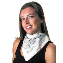 Witte bandana voor volwassenen - Thema: Western - Grijs, Wit - Maat One Size