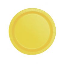 16 kartonnen bordjes zonnebloem geel 22 cm - Thema: Traffic light party - Geel - Maat Uniek Formaat