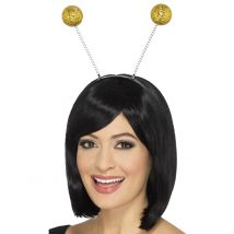 Haarband met goudkleurige glitterballen voor volwassenen - Thema: Disco - Goud - Maat One size