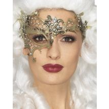 Goukleurig metalen oogmasker - Thema: Carnaval accessoire - Goud - Maat One size