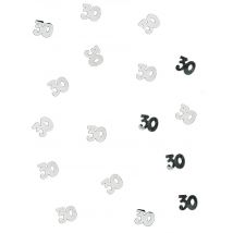 30 jaar tafelconfetti - Thema: Sfeer decoratie - Zilver / Grijs - Maat Uniek Formaat