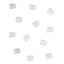 Tafelconfetti 50 jaar zilver - Thema: Sfeer decoratie - Zilver / Grijs - Maat Uniek Formaat