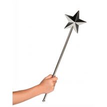 Zilverkleurige toverstaf - Thema: Étoile - Zilver / Grijs - Maat One Size