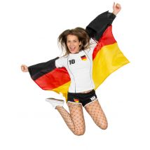 Duitsland cape 110 x 150 cm - Thema: Supporters - Zwart - Maat Uniek Formaat
